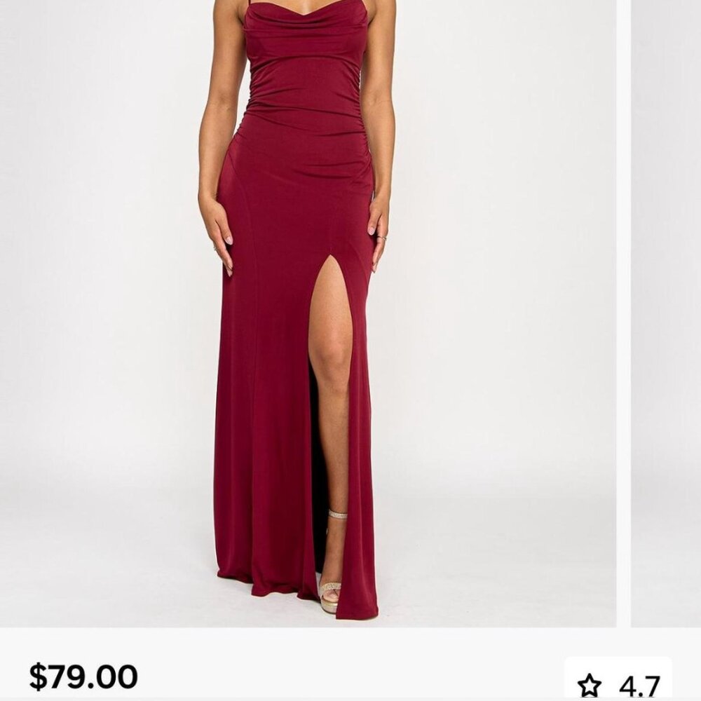 Emerald Sundae Burgundy formal dress